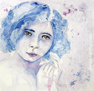 PORTRAIT MONOCHROME A L'AQUARELLE - Maoni M comme Aime MAONI