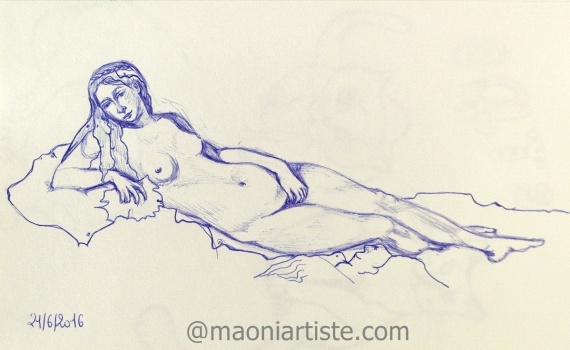 Croquis rapide au stylo bille Maoni