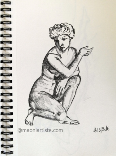 Croquis rapide d&amp;amp;#039;une statue de Vénus agenouillée MAONI 520x700