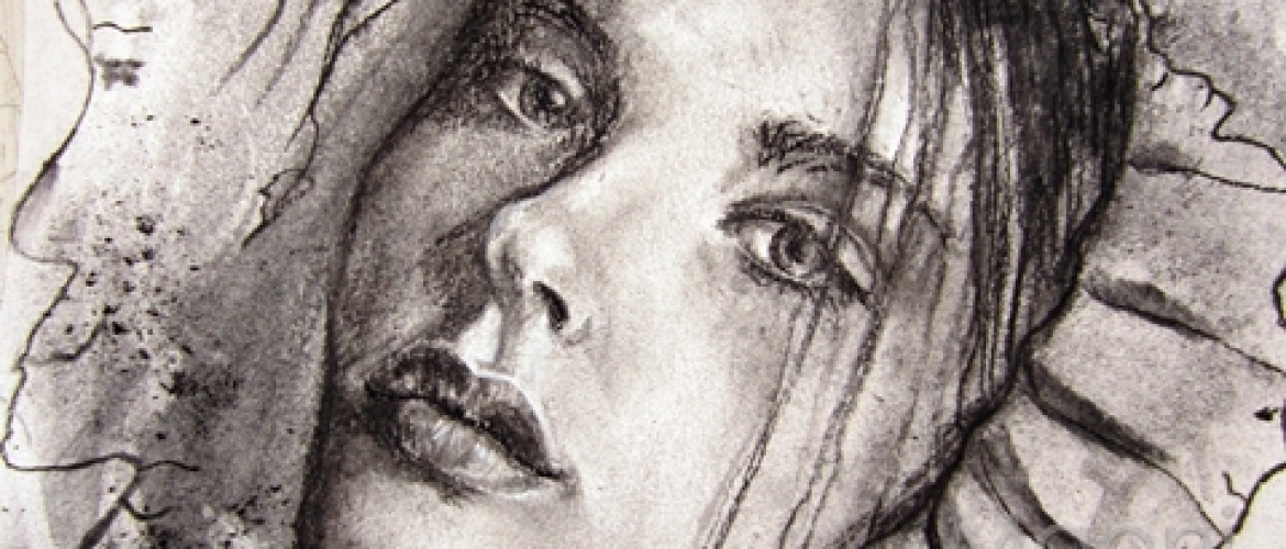 Portrait fusain style ancien : Les mystères d'Agora - 2015 - Maoni - Fusain