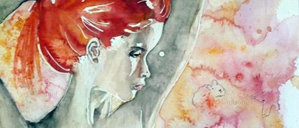 aquarelle nu feminin Les pensées de Martha Jeune femme rousse se relevant les cheveux TITRE : Les pensées de Martha ANNEE : 2016 TECHNIQUE : Aquarelle SUPPORT : Papier multitechniques CANSON 300gr - tons rouge-brun-