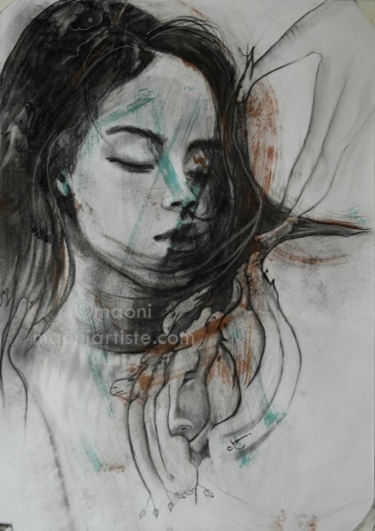 PORTRAIT POETIQUE AU FUSAIN NEVER ALONE MAONI 565x800