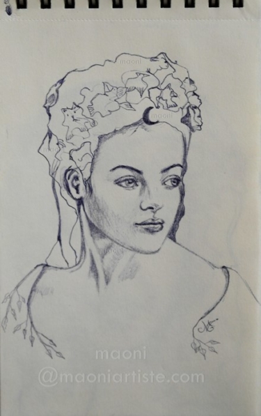 maddalena croquis portrait au stylo bille