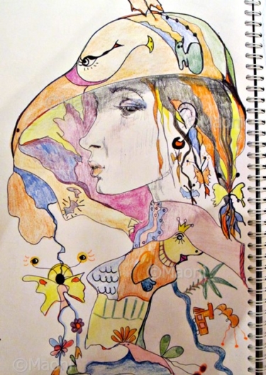 PANDORA : PORTRAIT D&amp;#039;UNE JEUNE FEMME A CASQUETTE et ses personnages oniriques 