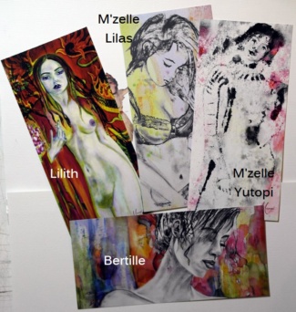 Cartes postales d'artiste - lot de 3 cartes DL au choix