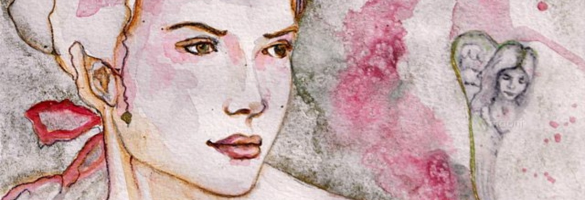 AQUARELLE UN ANGE VEILLE TOUJOURS SUR TOI