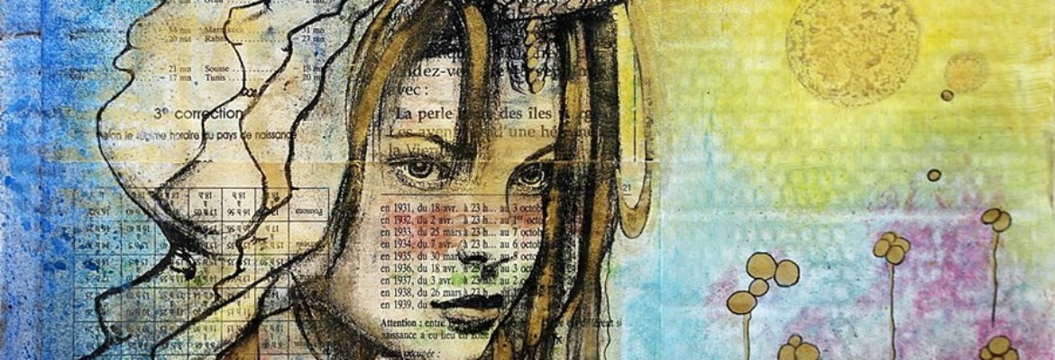 TECHNIQUES MIXTES PORTRAIT COLLAGES ET PEINTURES