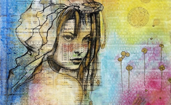 TECHNIQUES MIXTES PORTRAIT COLLAGES ET PEINTURES