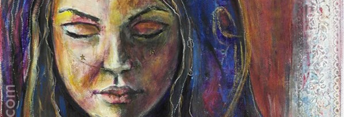 PEINTURE VIERGE AUX OISEAUX