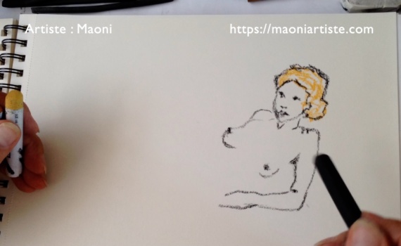 DEMO : DESSIN NU PASTELS ET CRAIES GRASSES