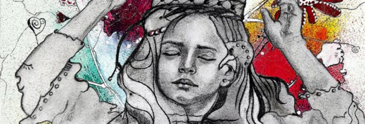 PORTRAIT FUSAIN ENFANT REVEUR et ses PERSONNAGES