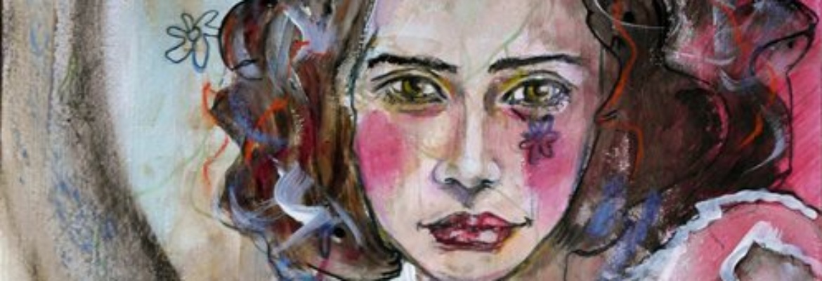 PORTRAIT ROMANTIQUE ET SENSUEL EN MIXED MEDIA