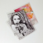 Petite carte plastifiée illustration d'artiste