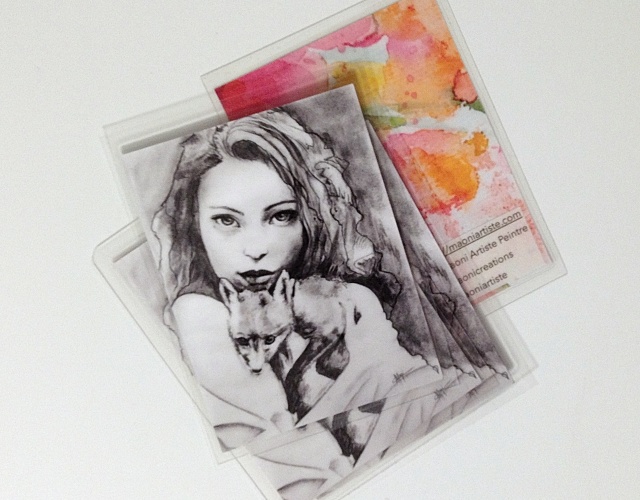 Petite carte plastifiée illustration d'artiste