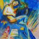 FEMME NUE ALANGUIE SUR UN FAUTEUIL