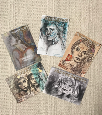 5 Cartes postales d'artiste Camomille Berenice Lianne etc.