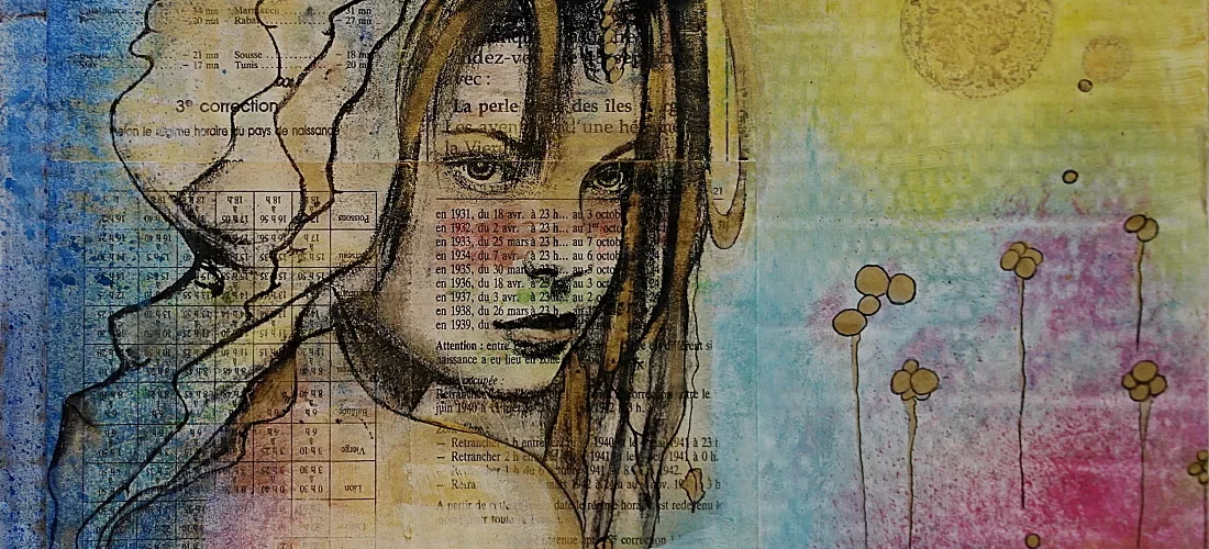 TECHNIQUES MIXTES PORTRAIT COLLAGES ET PEINTURES