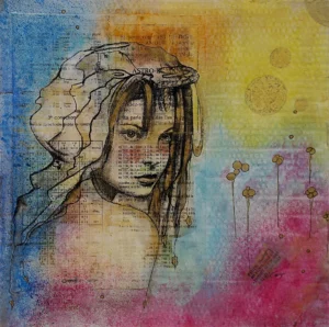 TECHNIQUES MIXTES PORTRAIT COLLAGES ET PEINTURES